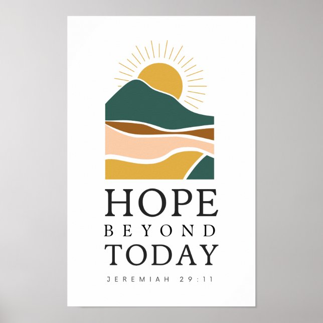 Poster Arte Cristã da Parede Esperança Além de Hoje (Frente)