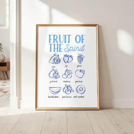 Poster Arte Cristã Fruta do Espírito para Parede
