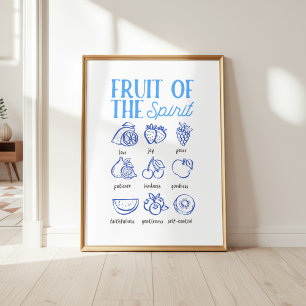 Poster Arte Cristã Fruta do Espírito para Parede