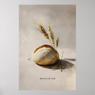 Poster Arte Cristã Imprimível para Parede Pão da Vida