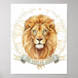 Poster Arte Cristã Leão de Judá - 8x10 Fé Ousada