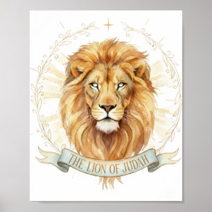 Poster Arte Cristã Leão de Judá - 8x10 Fé Ousada