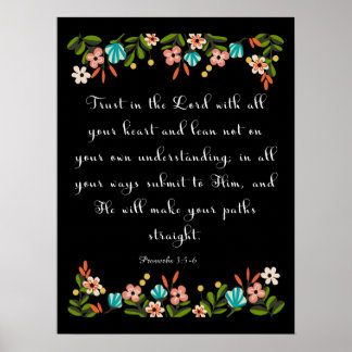 Póster Arte Cristã legal - Proverbs 3:5-6