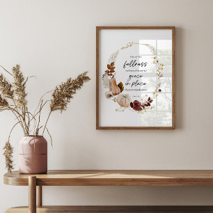 Poster Arte Cristão de Outono – Versículo da Bíblia João 