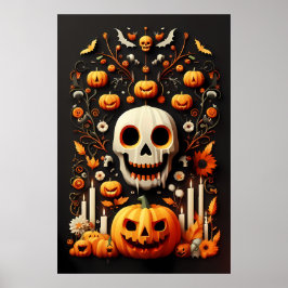 Poster Arte Crônica de Halloween, Assombrando o Crânio Br