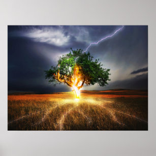 Poster Arte da árvore de ataque relâmpago