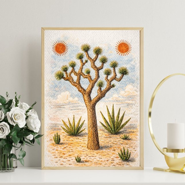 Poster Arte da árvore de Josué | Arte de parede boho natu (Criador carregado)