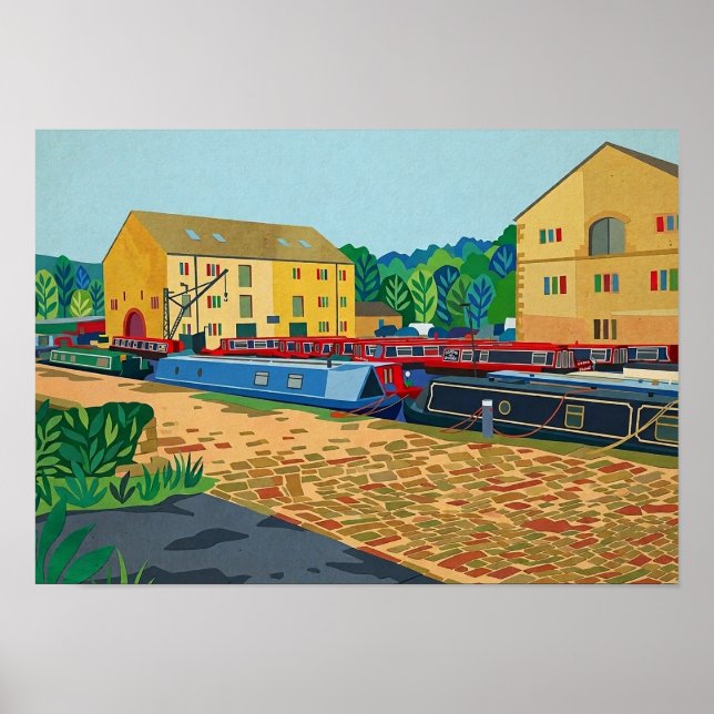 Poster Arte da Bacia do Canal de Sowerby Bridge (Frente)