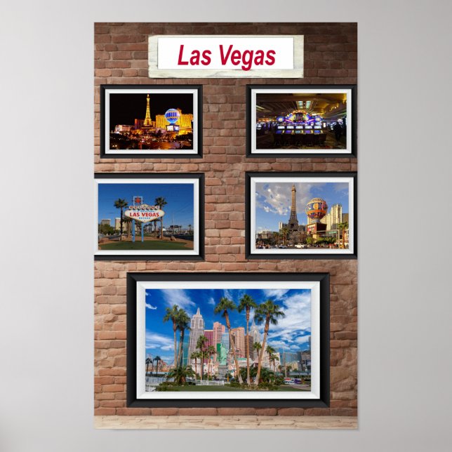 Poster Arte da Caverna do Homem Las Vegas. (Frente)