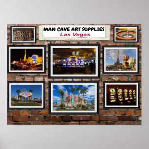 Poster Arte da Caverna do Homem Las Vegas.