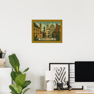 Poster Arte da Cidade de Augsburg Alemanha
