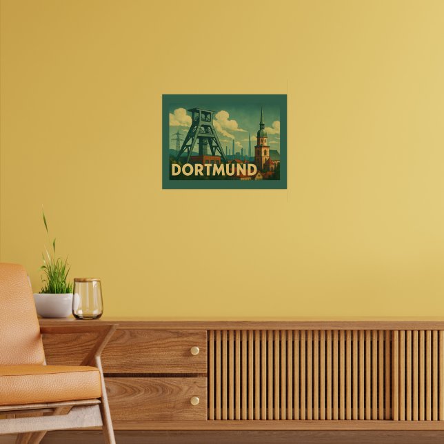 Poster Arte da Cidade de Dortmund Alemanha (Sala de Estar 2)