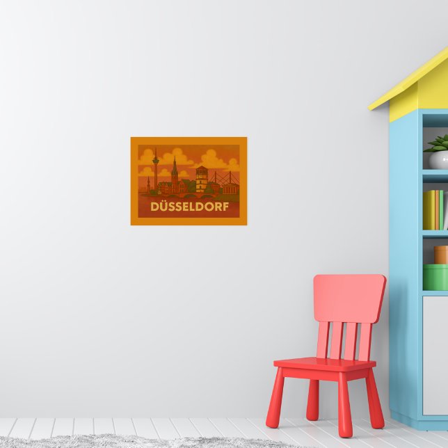 Poster Arte da Cidade de Düsseldorf Alemanha (Berçário 1)