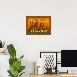 Poster Arte da Cidade de Frankfurt Alemanha