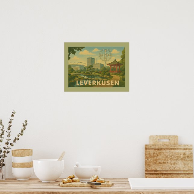 Poster Arte da Cidade de Leverkusen Alemanha (Cozinha)