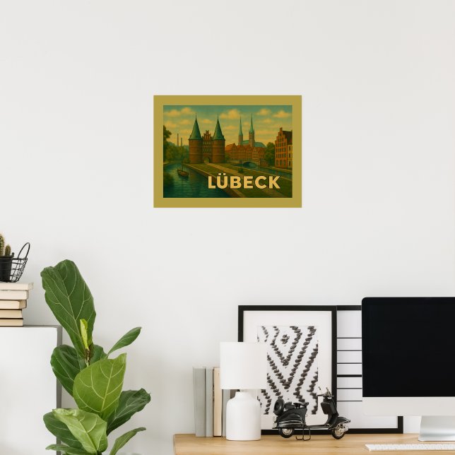 Poster Arte da Cidade de Lübeck Alemanha (Escritório em casa)