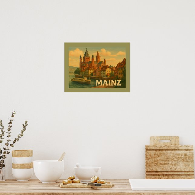 Poster Arte da Cidade de Mainz Alemanha (Cozinha)