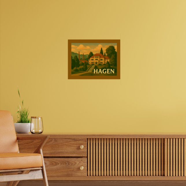 Poster Arte da Cidade Hagen Alemanha (Sala de Estar 2)