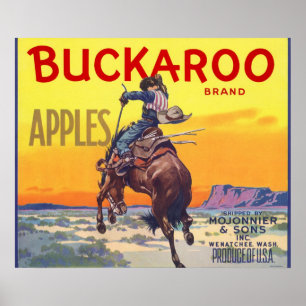 Poster Arte da etiqueta da caixa da fruta do vintage,