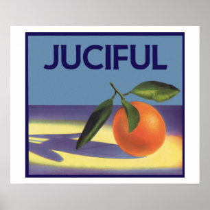Póster Arte da etiqueta da caixa da fruta do vintage,