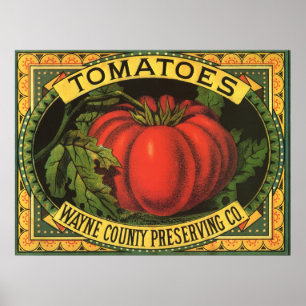 Poster Arte da etiqueta da caixa da fruta do vintage,