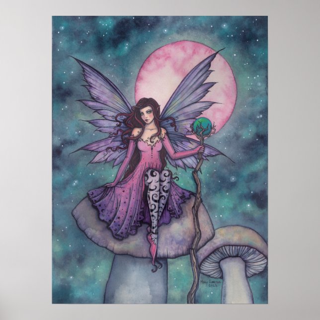 Poster Arte da Fada Noturna Violeta por Molly Harrison (Frente)