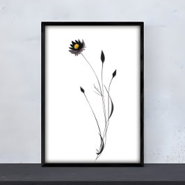 Poster Arte da Flor de Tinta - Captivação de Design Flora