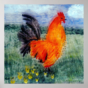 Póster Arte da galinha do galo