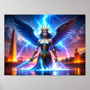 Poster Arte da Liberdade da Senhora Pró-Democracia EUA Va