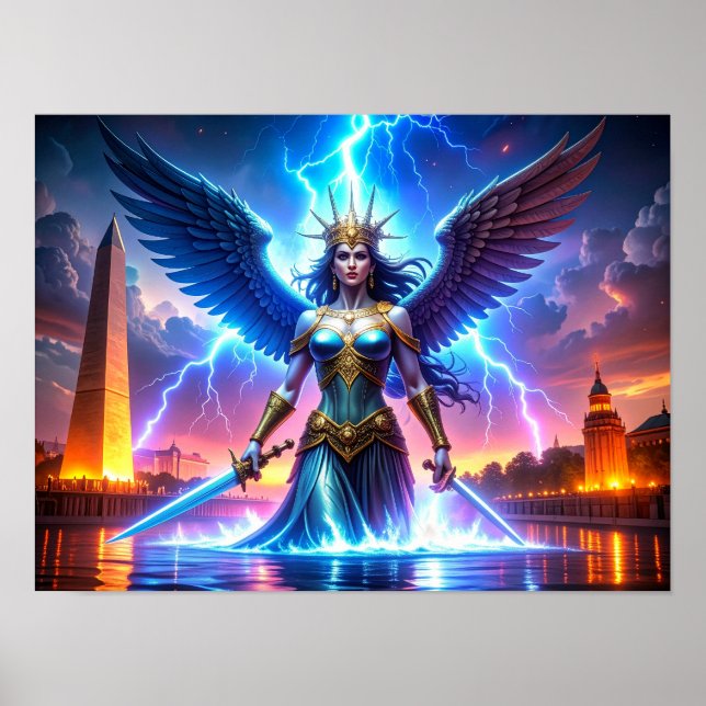 Poster Arte da Liberdade da Senhora Pró-Democracia EUA Va (Frente)