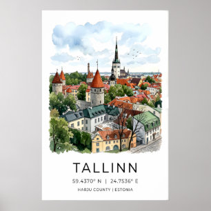 Poster Arte da Muralha da Cidade de Tallinn Báltico - Ant