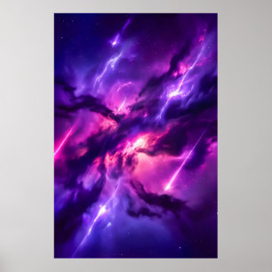 Poster Arte da Nebulosa do Vibrante Vazio Cósmico Magenta