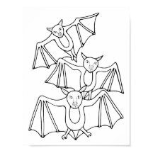 Arte da Página de Coloração do Halloween Bats