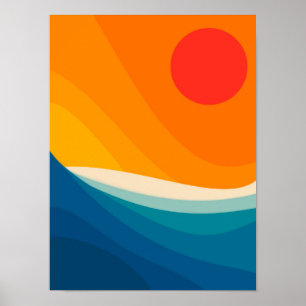 Poster arte da paisagem abstrato