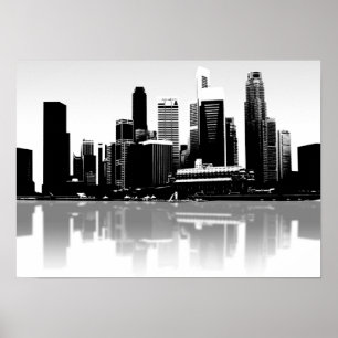 Póster Arte da parede da cidade de Singapore