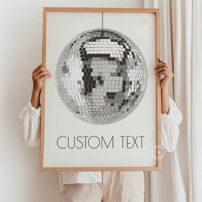 Poster Arte da Parede de Disco Personalizada (Disco Ball Wall Art Personalized)