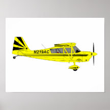 Arte da Parede do Avião Super Decathlon Amarelo