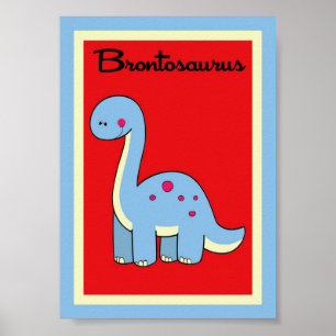 Póster arte da parede dos dinossauros do Brontosaurus 5X7