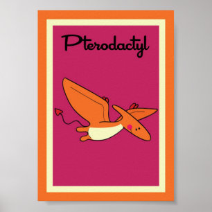 Poster arte da parede dos dinossauros do Pterodactyl 5X7