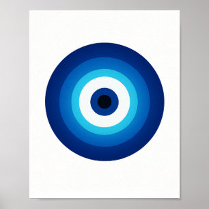 Poster Arte da Parede Nazar Azul - Proteja seu Espaço em