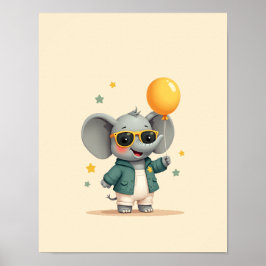 Poster Arte da Parede Safari, um Elefante Doce