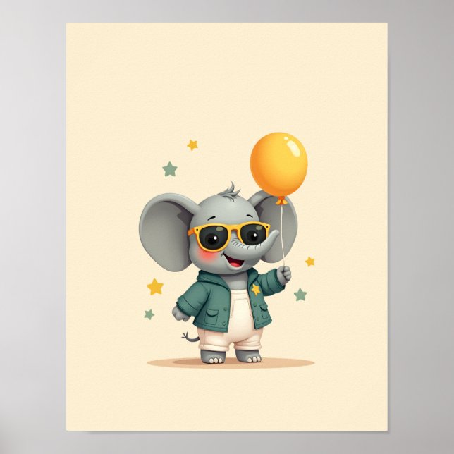 Poster Arte da Parede Safari, um Elefante Doce (Frente)