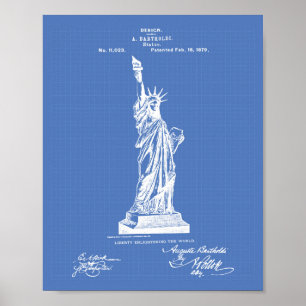 Póster Arte da patente da estátua da liberdade 1879 -