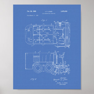 Póster Arte da patente da máquina de gelo 1969 - modelo