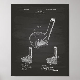 Poster Arte da patente do clube de golfe 1902 das mulas -