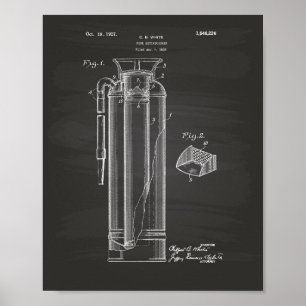 Póster Arte da patente do extintor 1927 - quadro