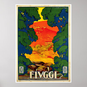 Poster Arte da propaganda das viagens vintage de Fiuggi