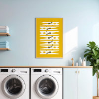 Arte da sala de lavanderia de roupas gráficas amar