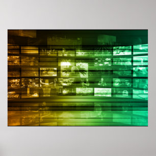 Póster Arte da tecnologia da informação da Web do futur