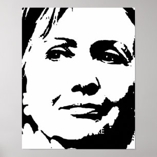 PÓSTER ARTE DA TINTA DE HILLARY CLINTON